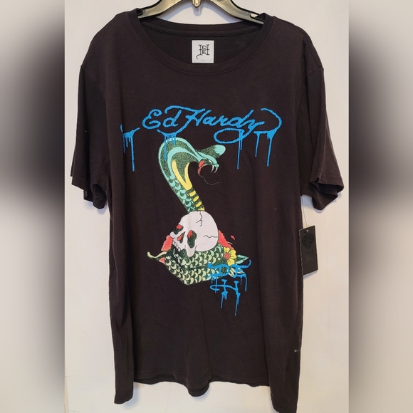 NWT Ed Hardy Iconic Cobra Snake Tee Shirt- Large - Picture 1 of 8